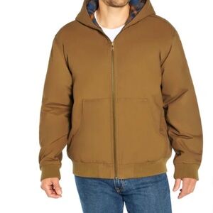 New Woolrich Men's Canvas Hooded Jacket brown XXL